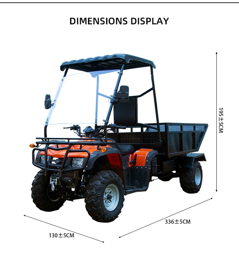 Rated Load 300kg Wooden Box Package 275cc 4X2 Farmer ATV
