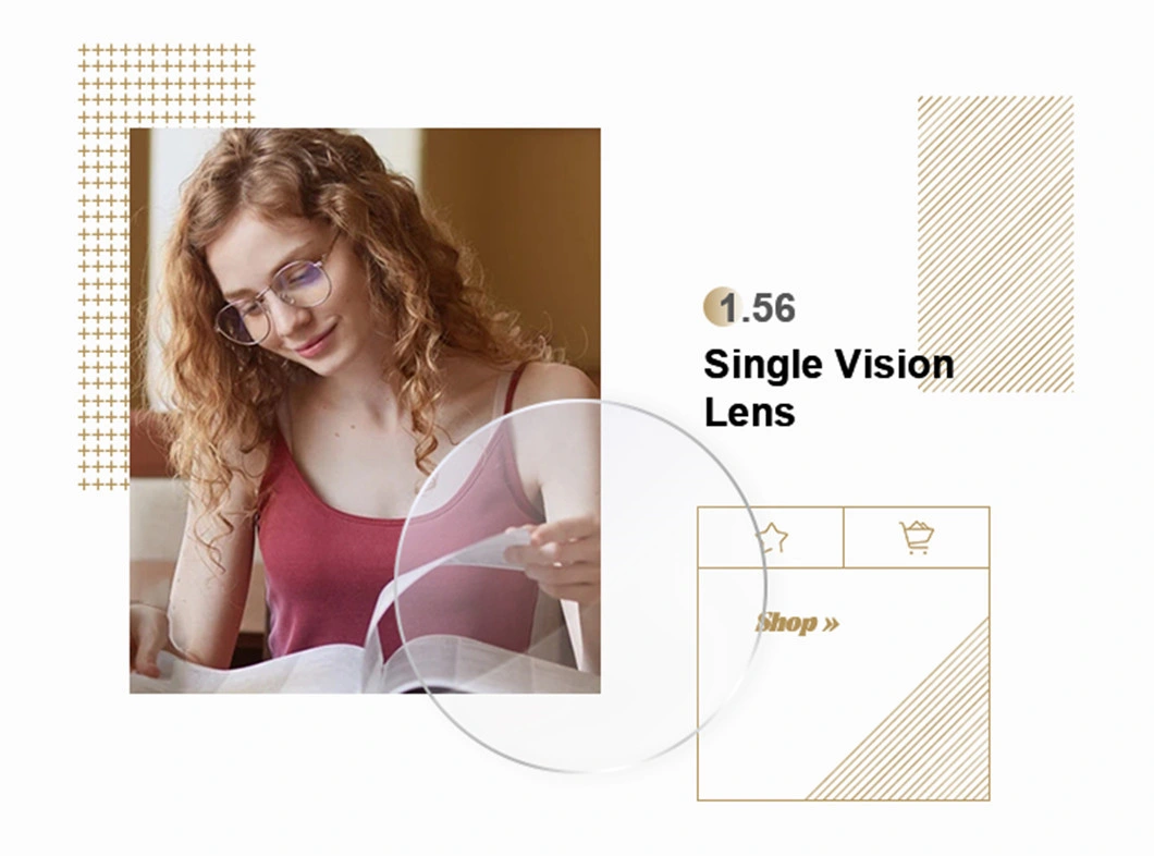 1.56 Resin Single Vision Spectacle Lens 1.56 Hmc UV400 Single Vision Anti Reflective Optical Lens