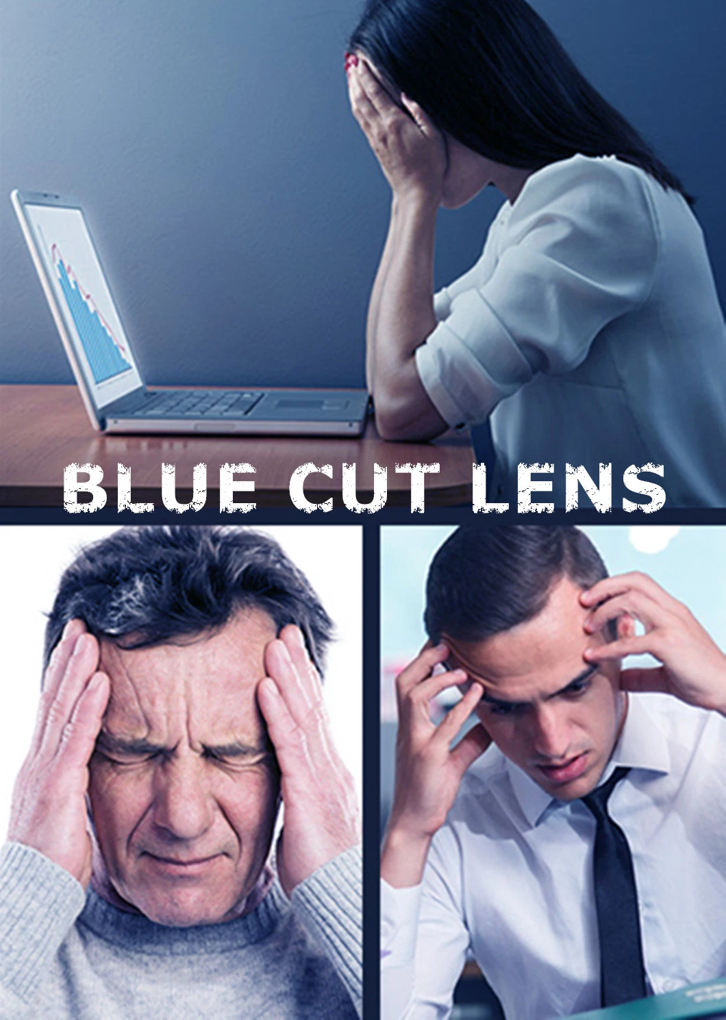 Optical Lens Middle Index 1.56 Flat Top Bifocal FT-28 UV420 Blue Cut Bifocal Blue Cut Lenses Real
