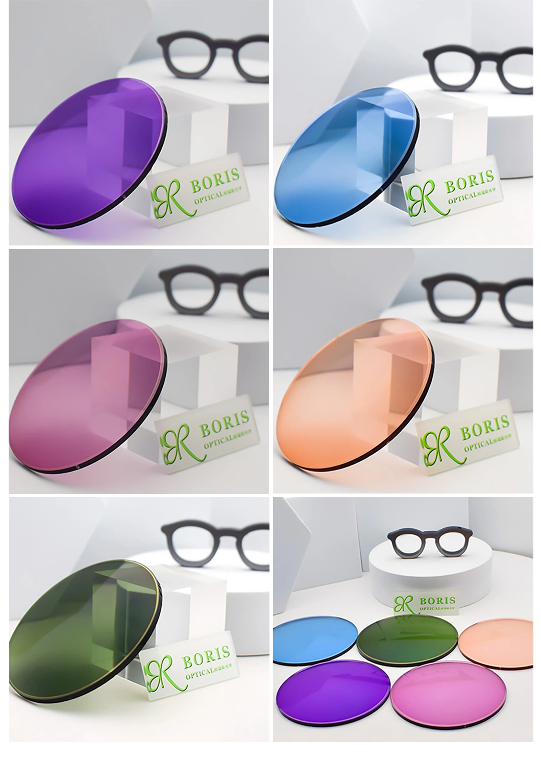 Hot Sale Middle Index 1.56 Photochromic Pink Hmc Eyeglasses Optical Lenses