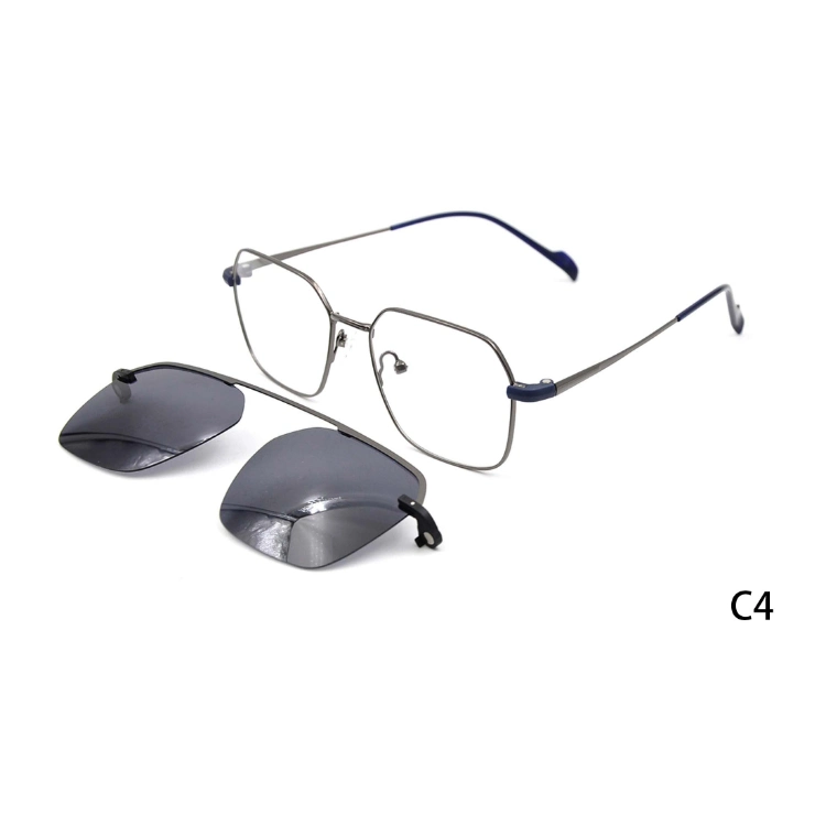 Fashion Trendy Metal Magnetic Clip-on Sunglasses Polarized Lens 2021