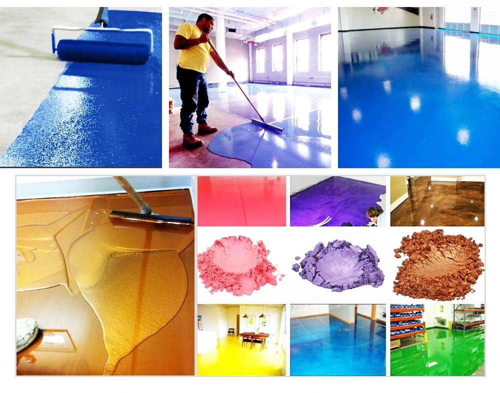 Blue Epoxy Resin Coating Metallic Epoxy Basement Floor for Concrete