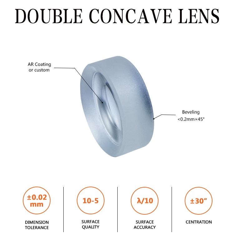 Jgs1 Fused Silica Optical Double Concave Ar Coated Imaging Lens