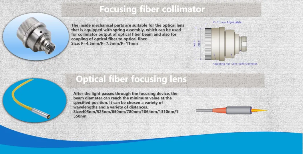 China Manufactory OEM Customized Optical Five-Dimensional Fiber Collimator/Coupling Lens