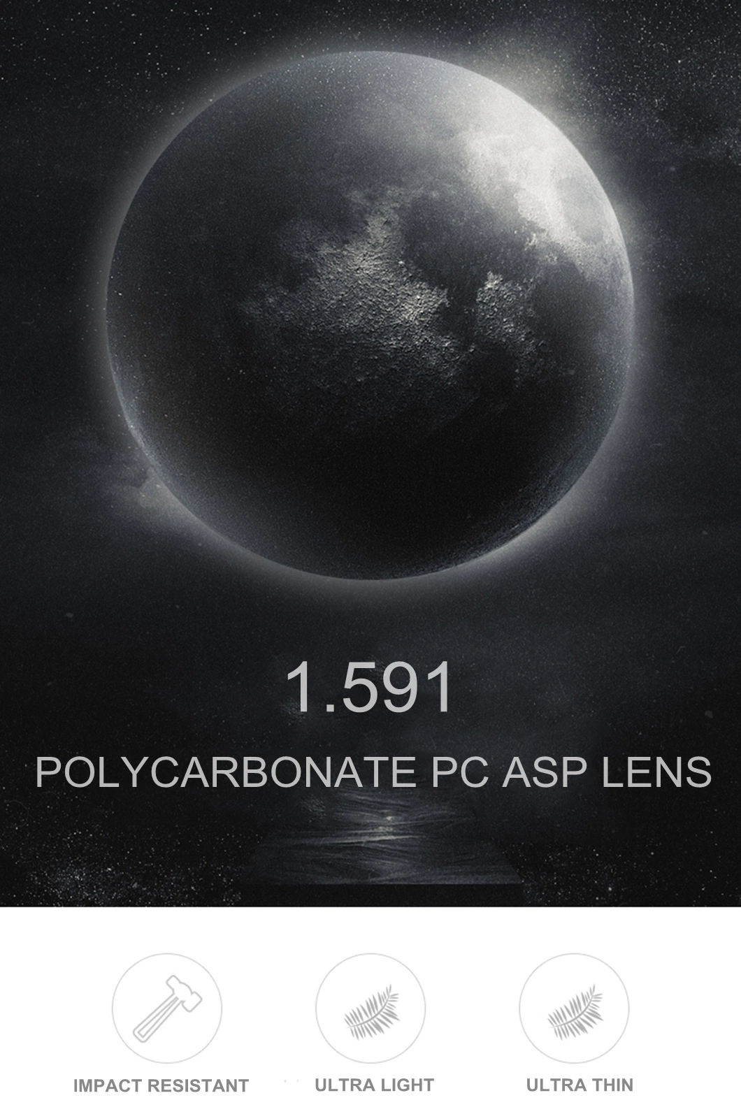 Polycarbonate 1.59 Lenses Hard Coating Hc Finished Single Vision Optical Lens