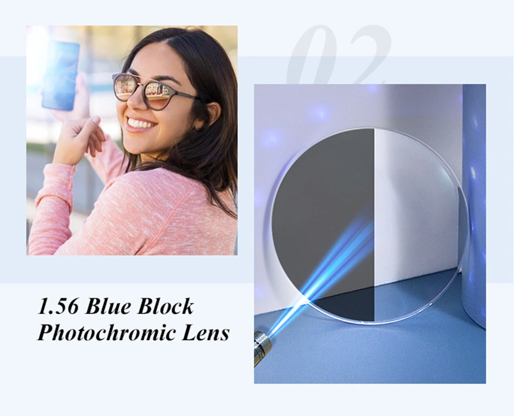 Factory Direct Selling 1.56 Blue Cut Photochromic Optical Lenses Cr39 Photo Grey Lens