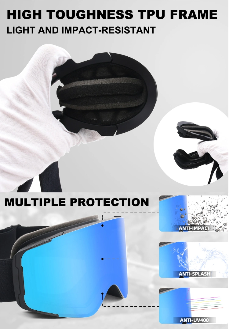 Custom Snow Goggles Polarized Anti Fog Photochromic Magnetic Wholesale Ski Goggles