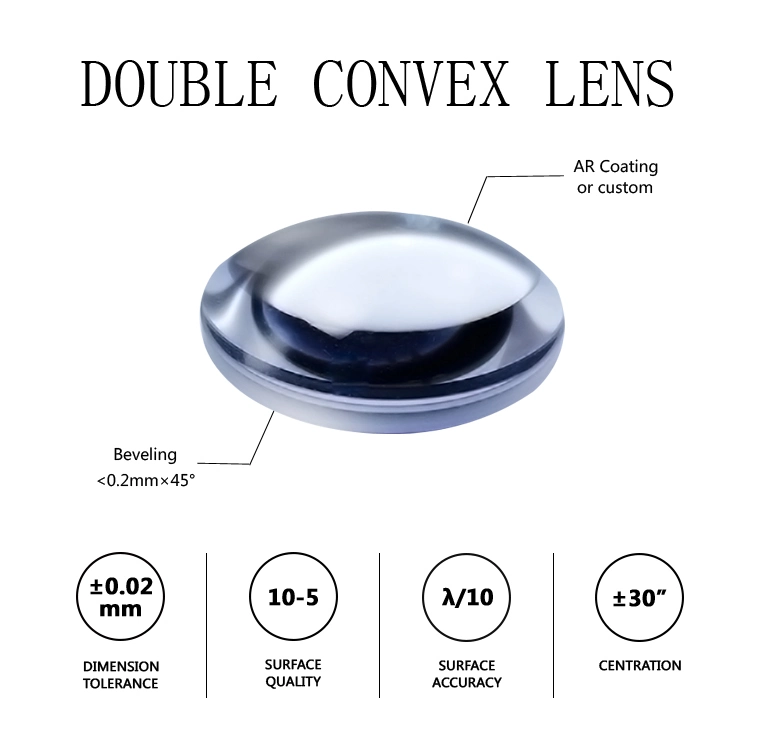 Custom Made Optical K9 Glass 45mm Biconvex Lens