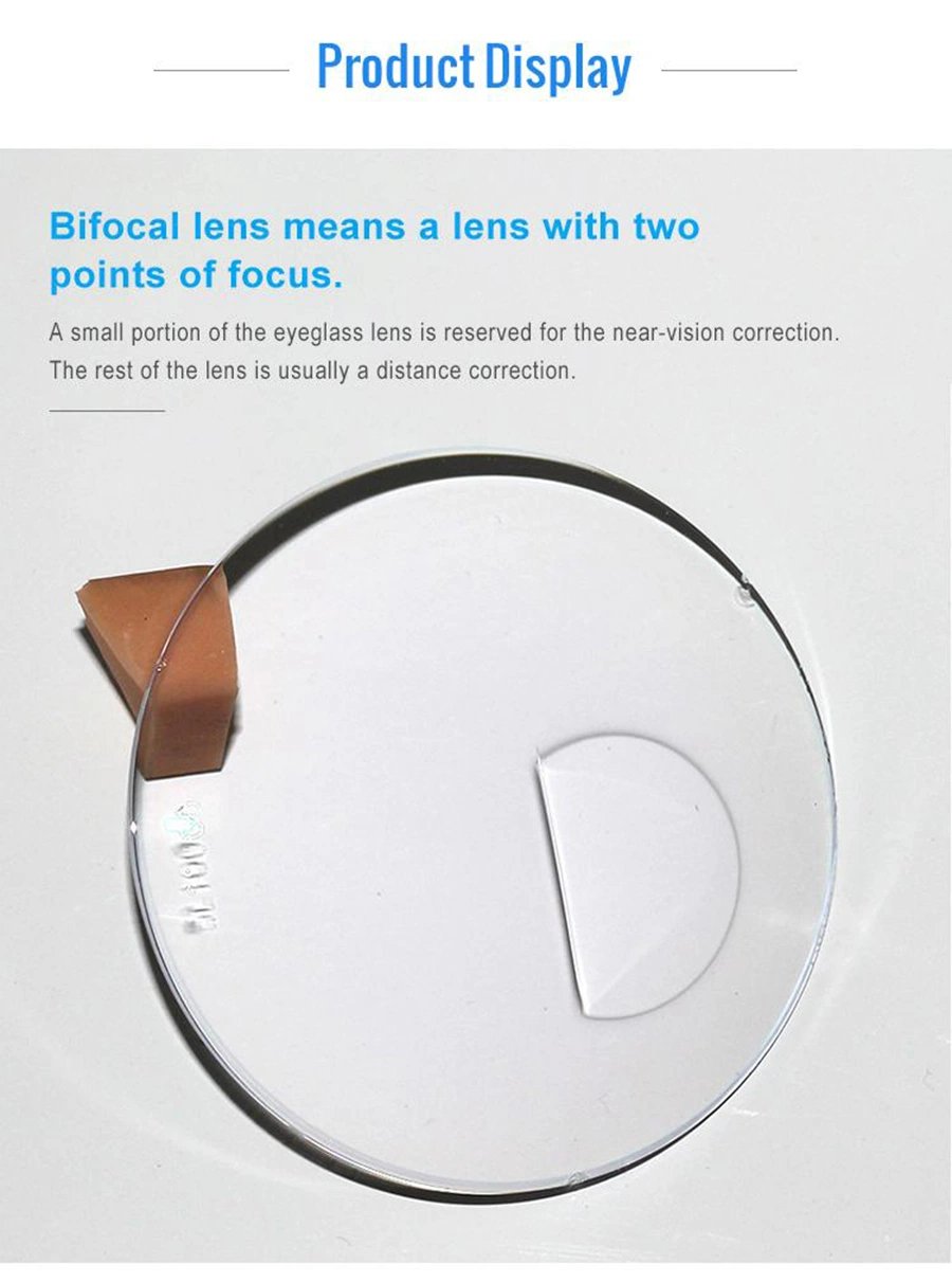 1.67 Semi-Finished Pgx Ophthalmic Flat Top Bifocal Hc Optical Lens