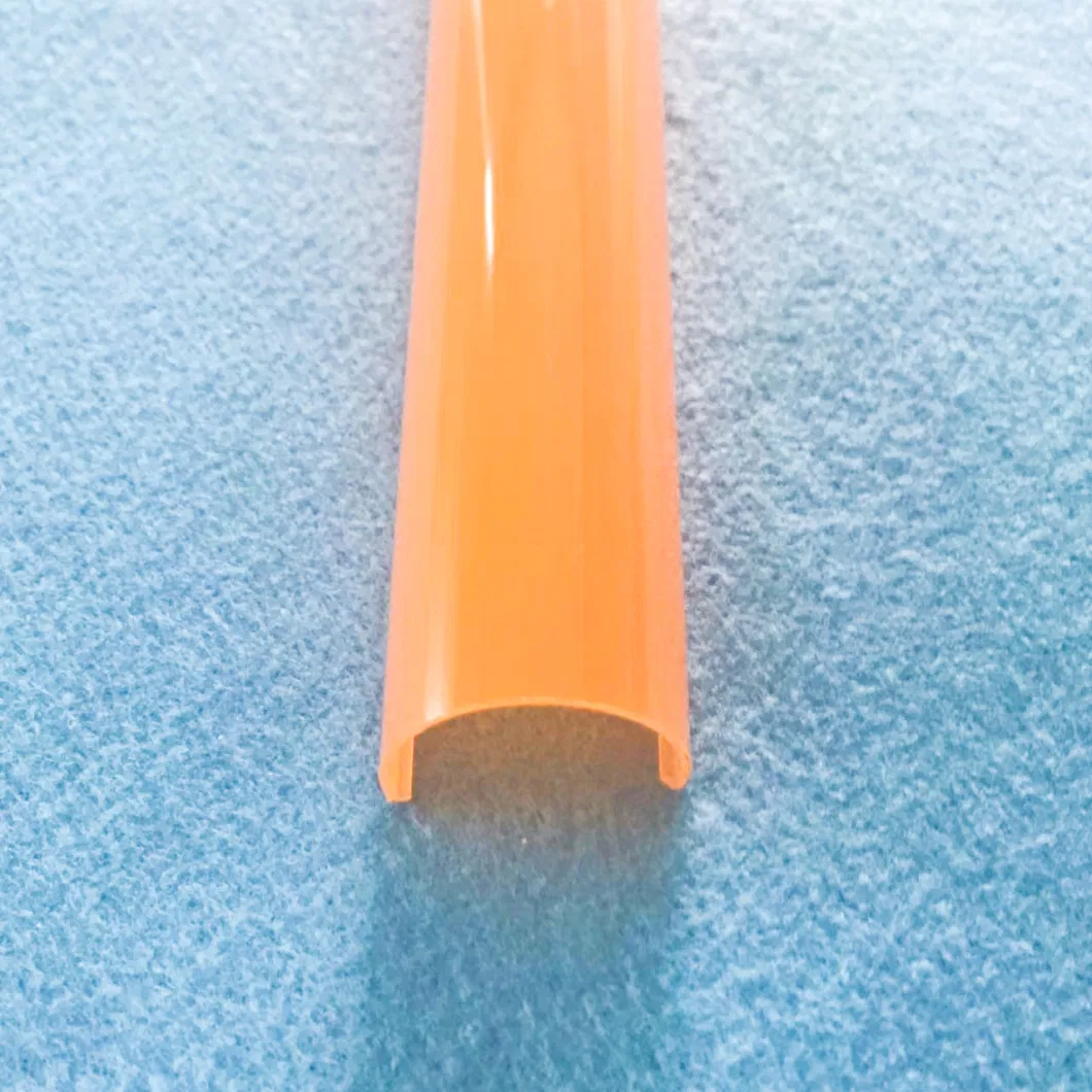 Custom-Made Orange or Yellow PC Extrusion Plastic Lens for LED Light