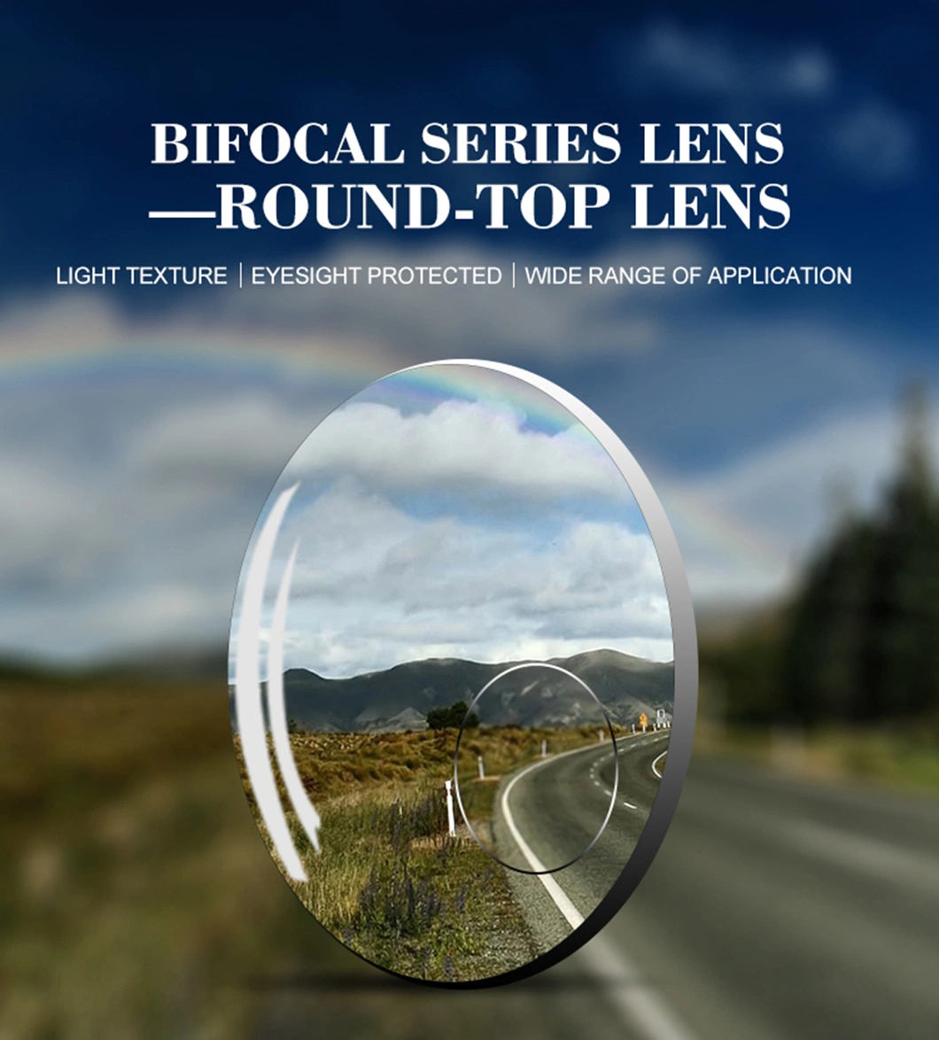 Middle Index 1.56 Photogrey Round Top Bifocal Lens Photochromic Rt-28 Hmc Eyeglasses Optical Lenses