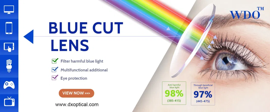 Wholesale High Index Finished 1.74 Single Vision Blue Cut UV420 Asp Optical Lens