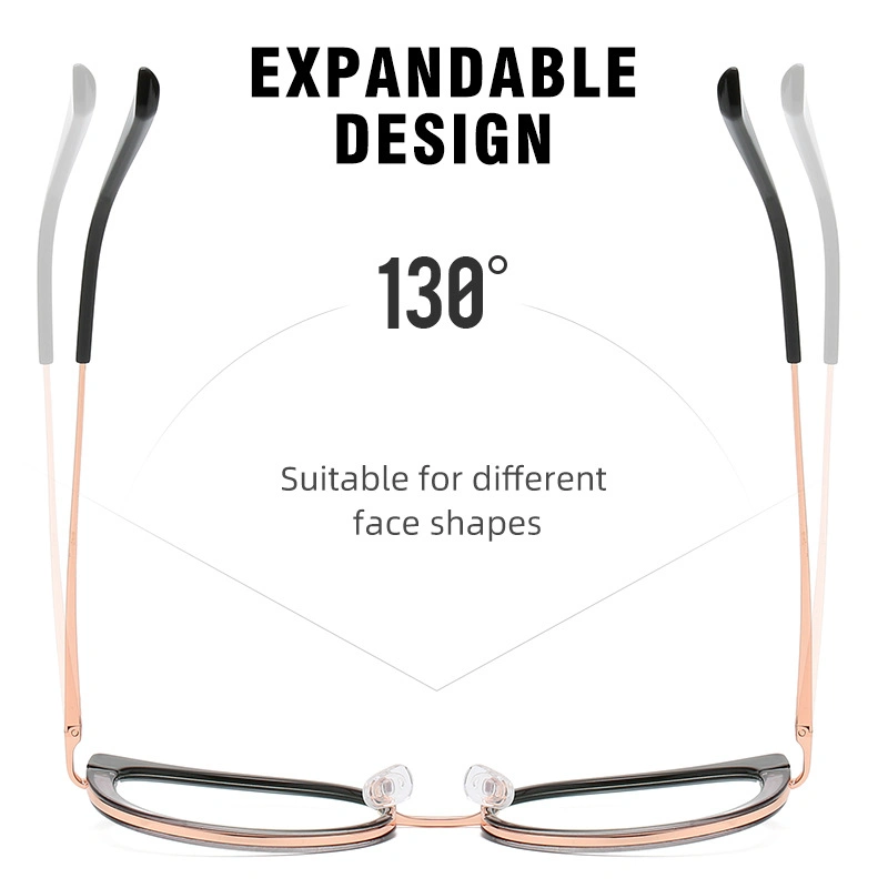 Cross-Border New Tr90 Anti-Blue Light Glasses Frame European and American Spring-Leg Glasses Wb610 Two-Color Frame Can Be Equipped with Myopia