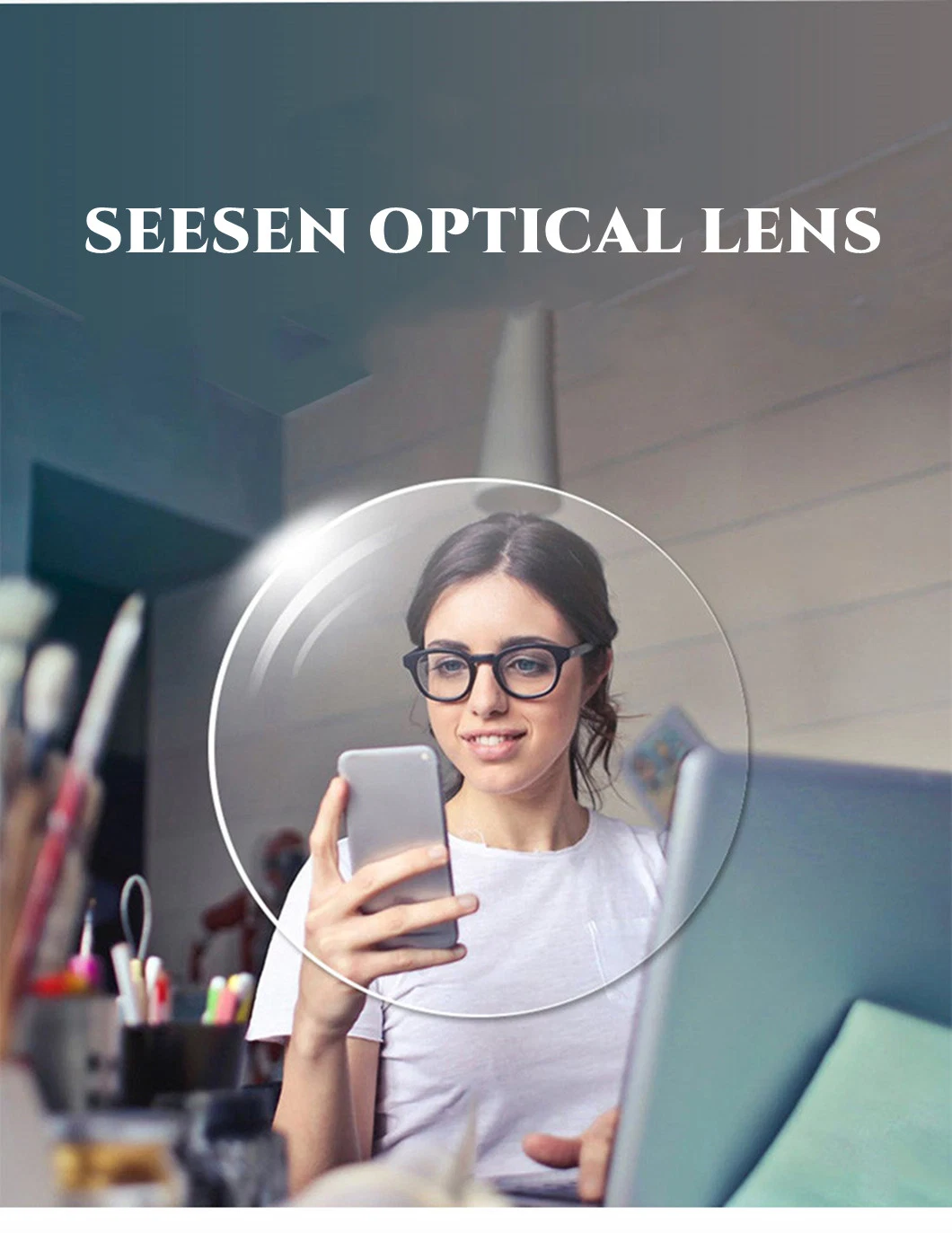 Spectacle Lenses Manufacturers Optical Eyeglasses Lens Cr39 1.499 Round Top Bifocal Lens for Near and Far