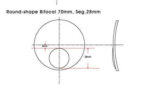 1.499 UC Refractive Index Prescription Round Top Bifocal Lens Clear Vison