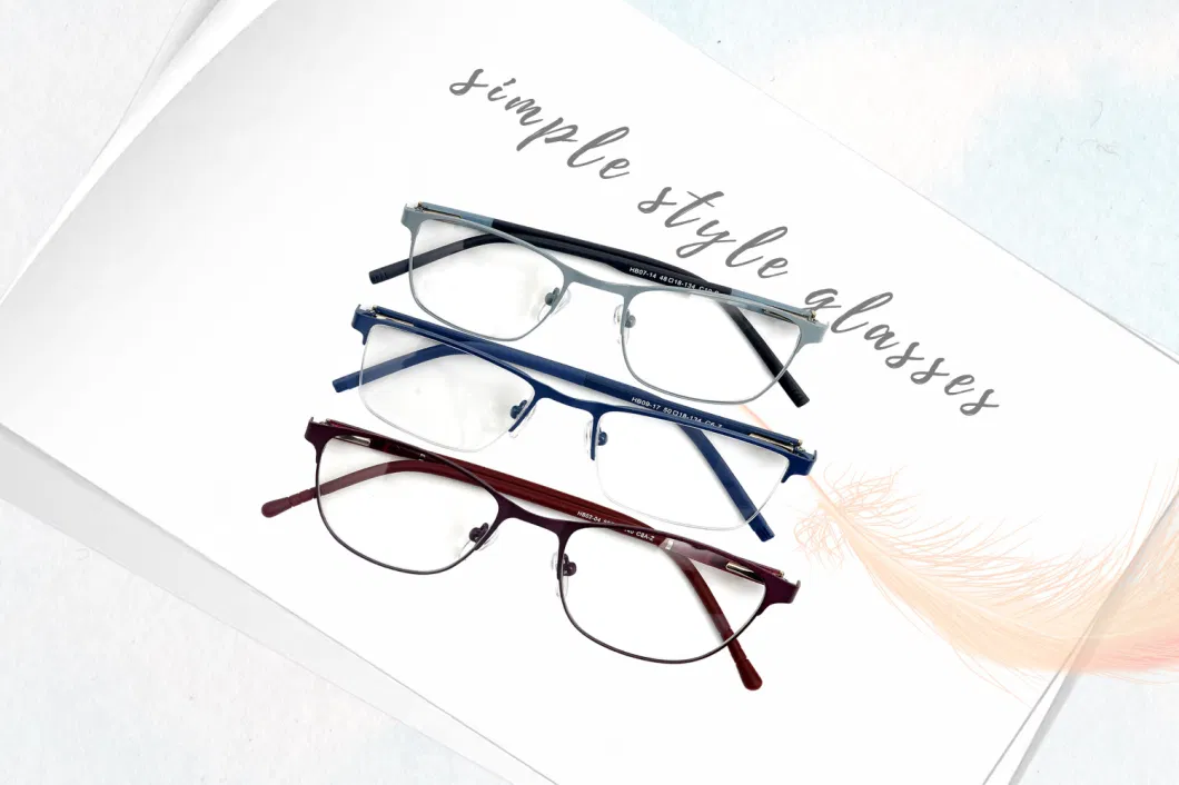 High Quality Wholesale Square Custom Logo Glasses Titanium Glasses Half Frames Glasses