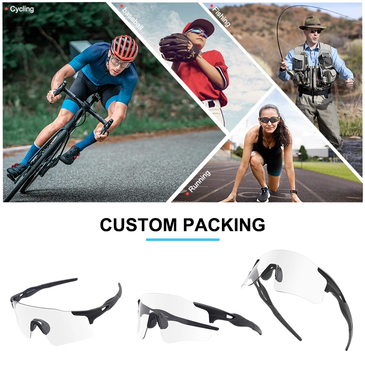 New Design Clear Lens Bike Glasses Photochromic Cycling Sunglasses