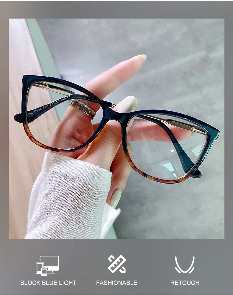 New Anti-Blue Tr90 Fashion Glasses Frame Female Spot Spring Feet
