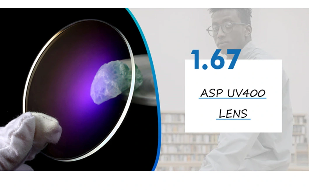 Aspheric Optical Hmc Prescription Lenses 1.67 Asp UV400 High Index Spectacle Eye Lens