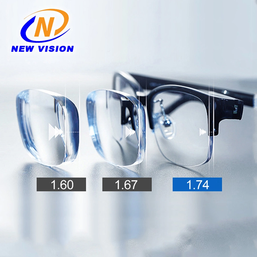 1.74 High Index Asperical Super Hydrophobic Optical Prescription Lens with UV400