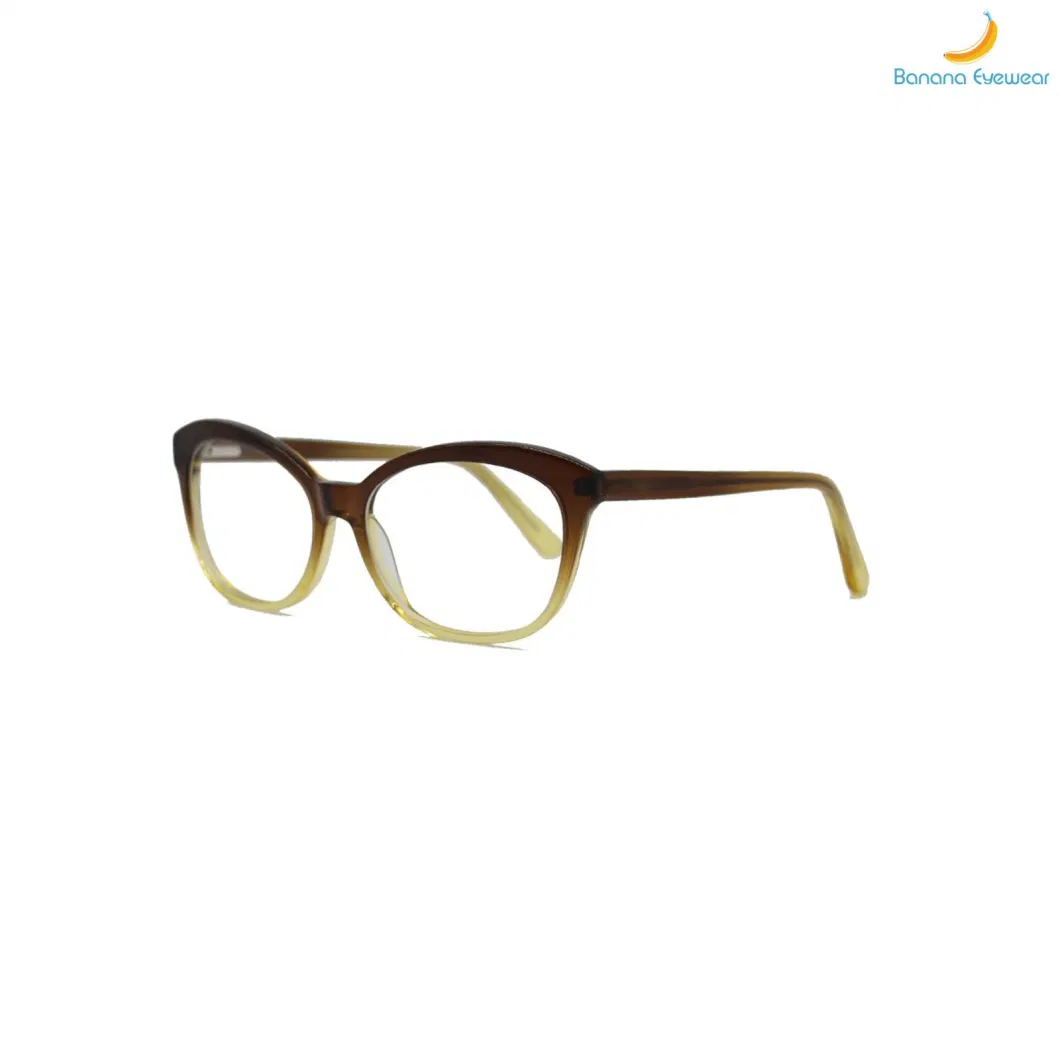 Cat Eye Wholesale Graduated Color Women Acetate Frame Optical Eyewear