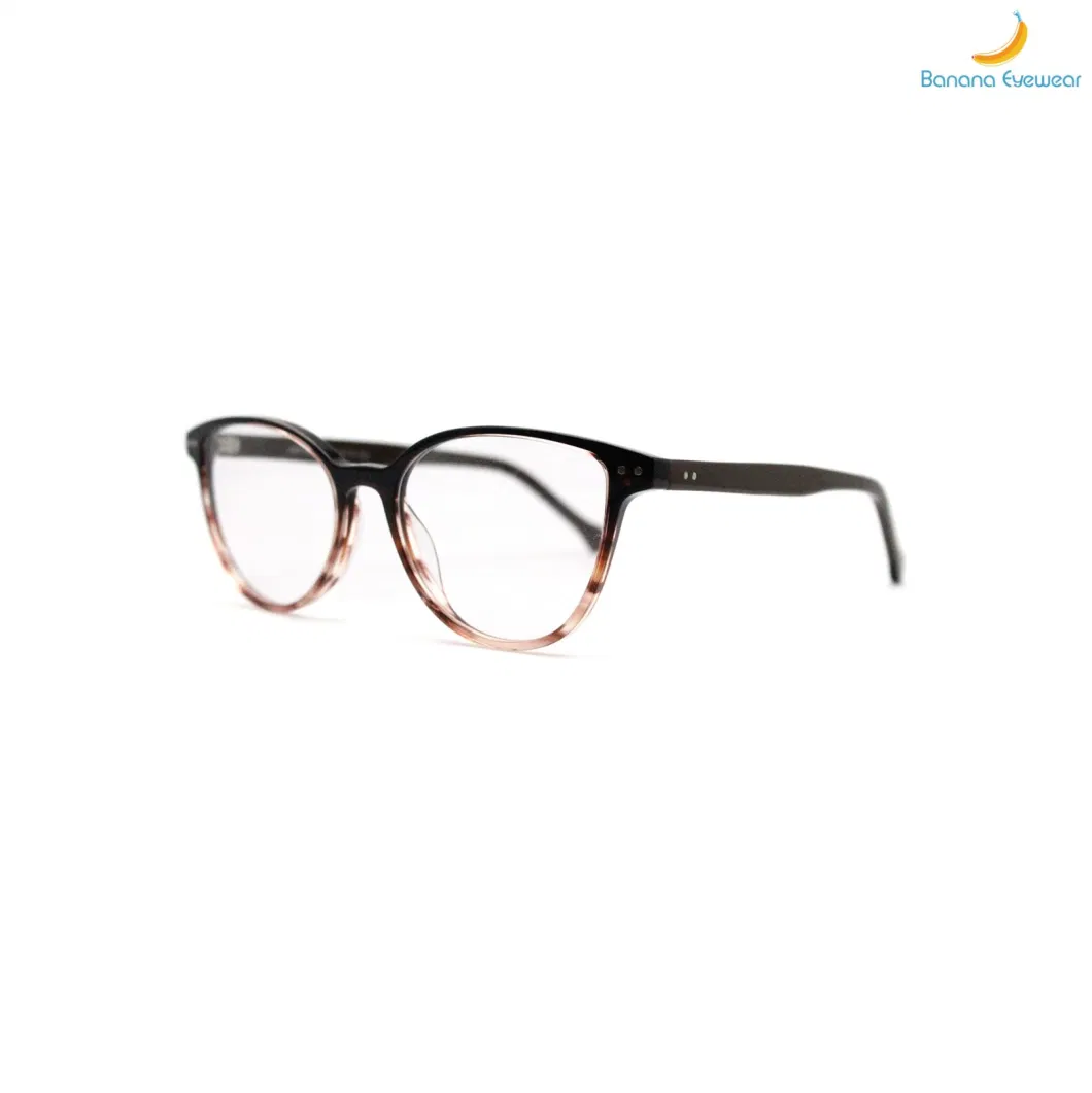 Ba19041 Graduated Brown Acetate Lady Cassual Style Acetate Optical Eyewear