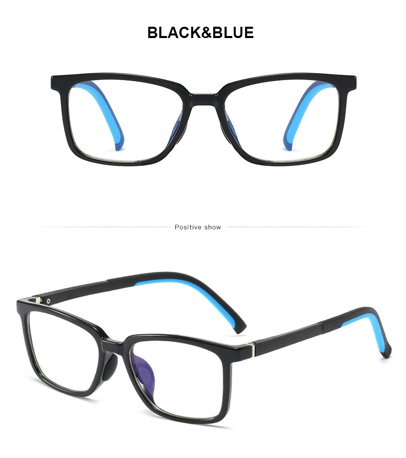 2023 New Arrival OEM Logo Company Spring Hinge Anti Blue Ray Radiation Computer Square Frame Tr90 Kids Blue Light Glasses for Children