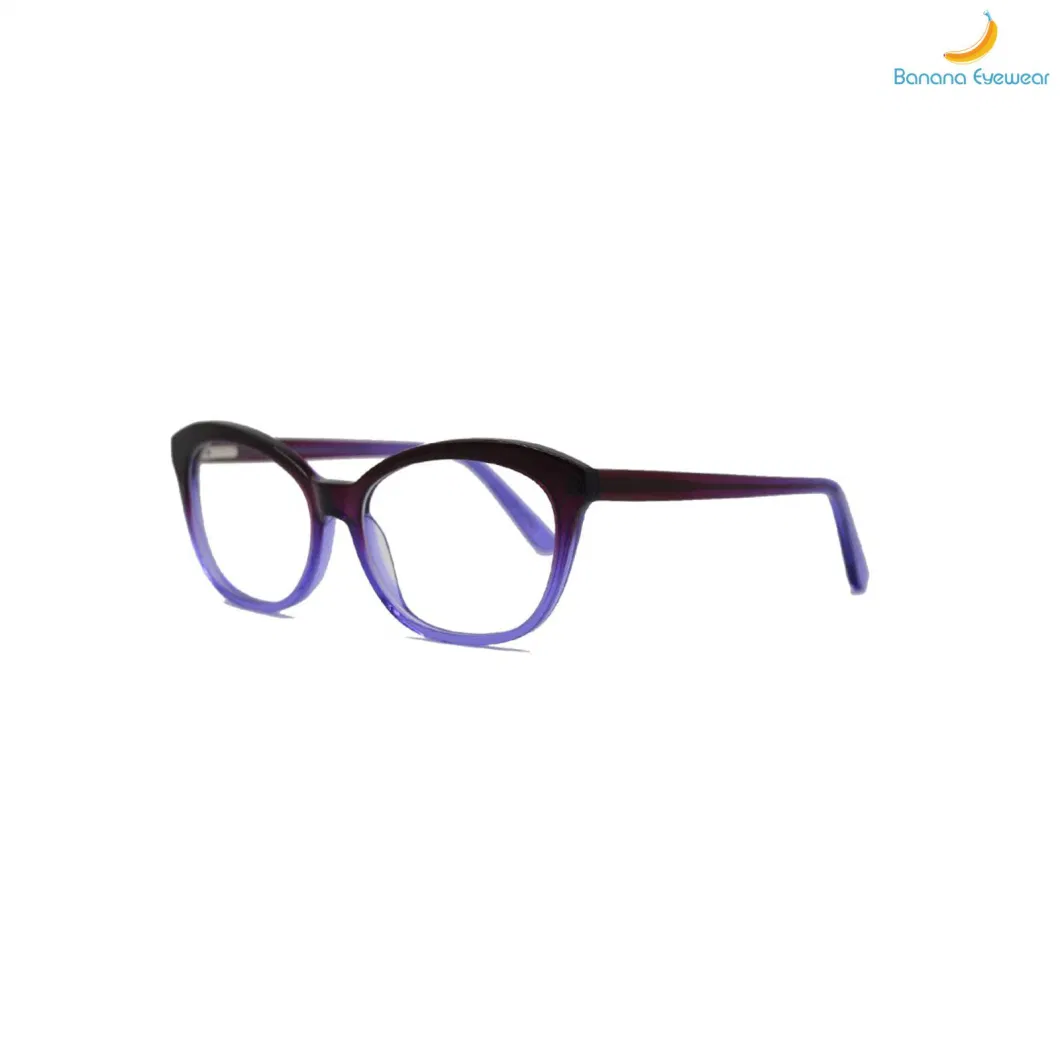 Cat Eye Wholesale Graduated Color Women Acetate Frame Optical Eyewear