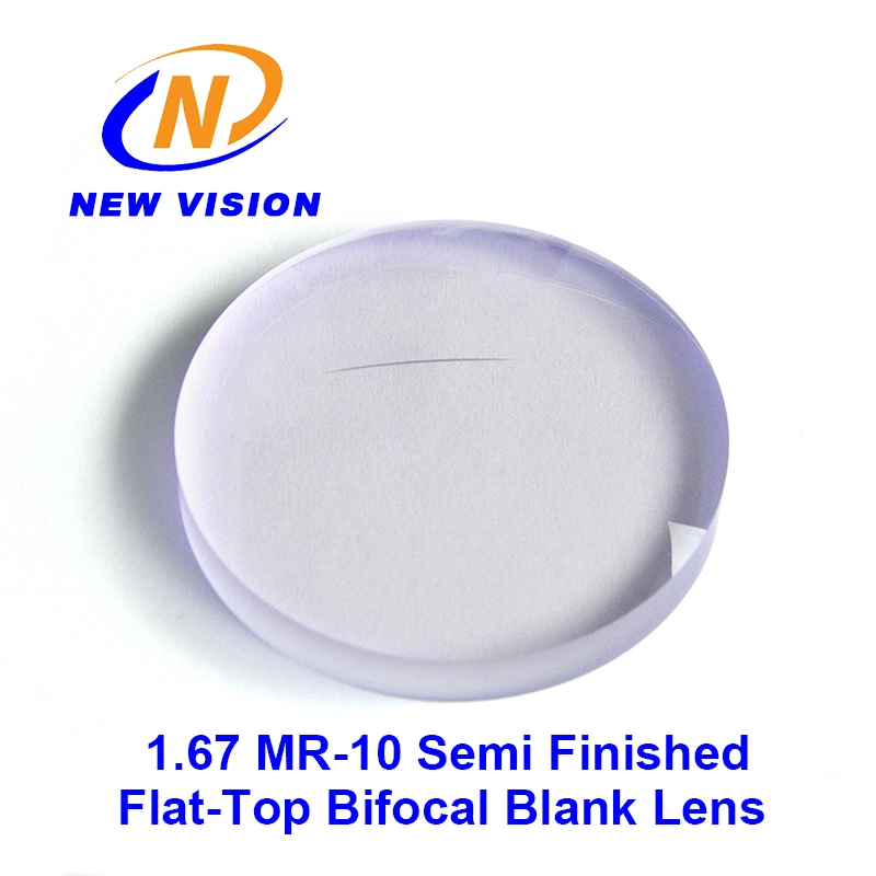 High Quality 1.67 Mr-10 Semi Finished Flat-Top Bifocal Blank Optical Lens