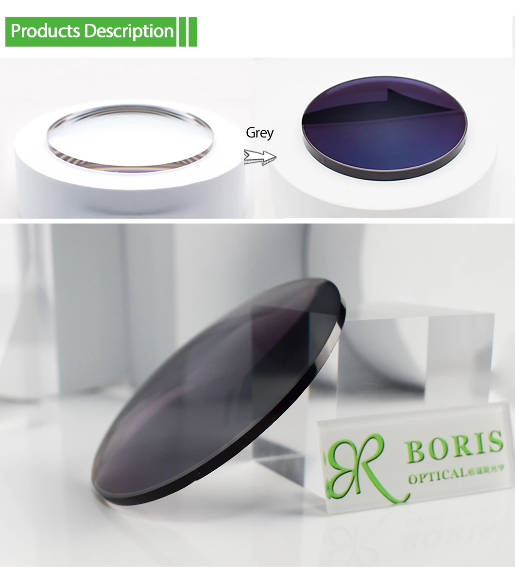 1.71 Spin Photochromic Grey Blue Block Lenses China Manufacture