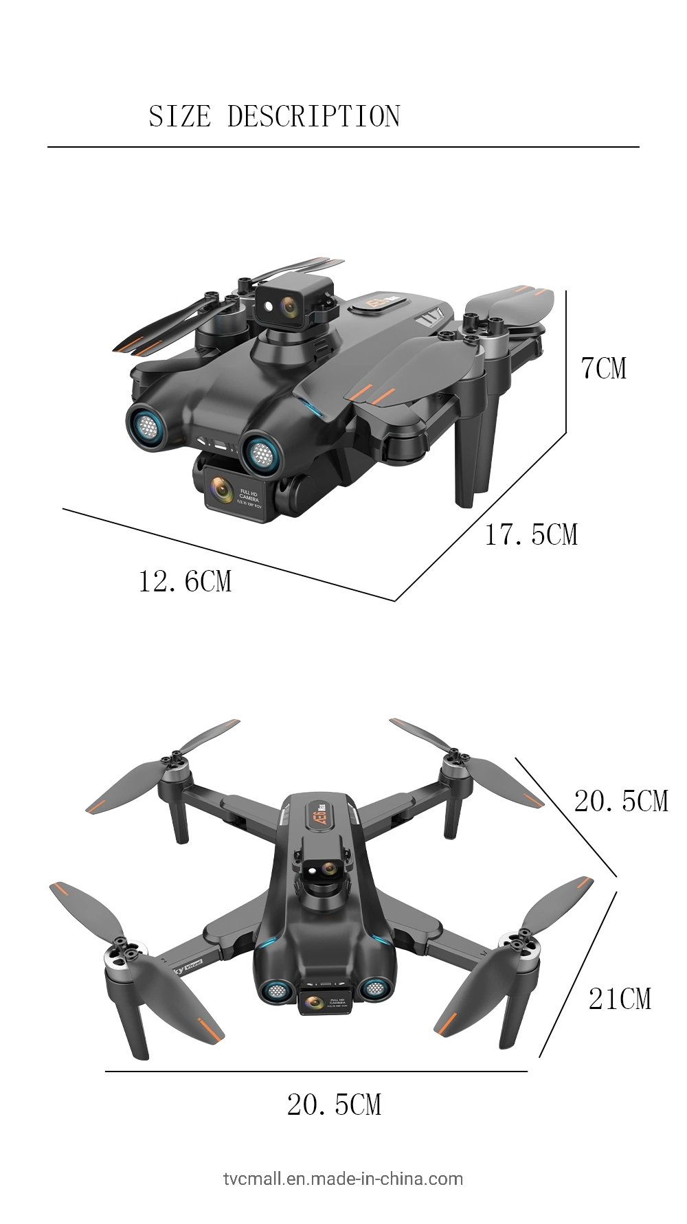 Ae6 Max 360-Degree Obstacle Avoidance RC Quadcopter Brushless 4-Axis HD Dual-Lens Foldable RC Drone with Remote Control - Grey