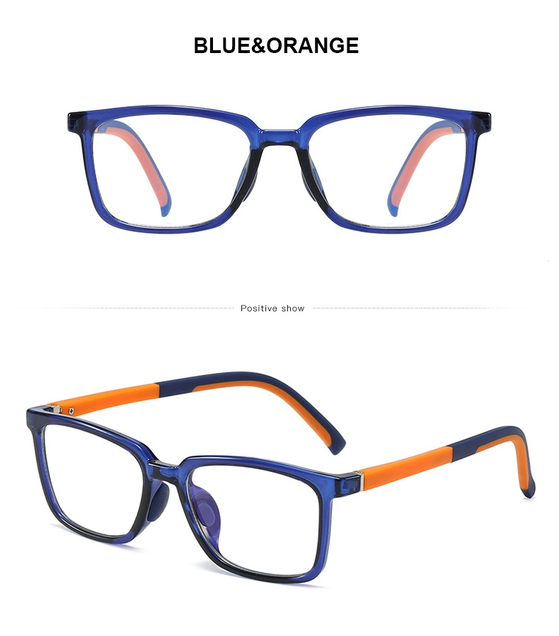 2023 New Arrival OEM Logo Company Spring Hinge Anti Blue Ray Radiation Computer Square Frame Tr90 Kids Blue Light Glasses for Children