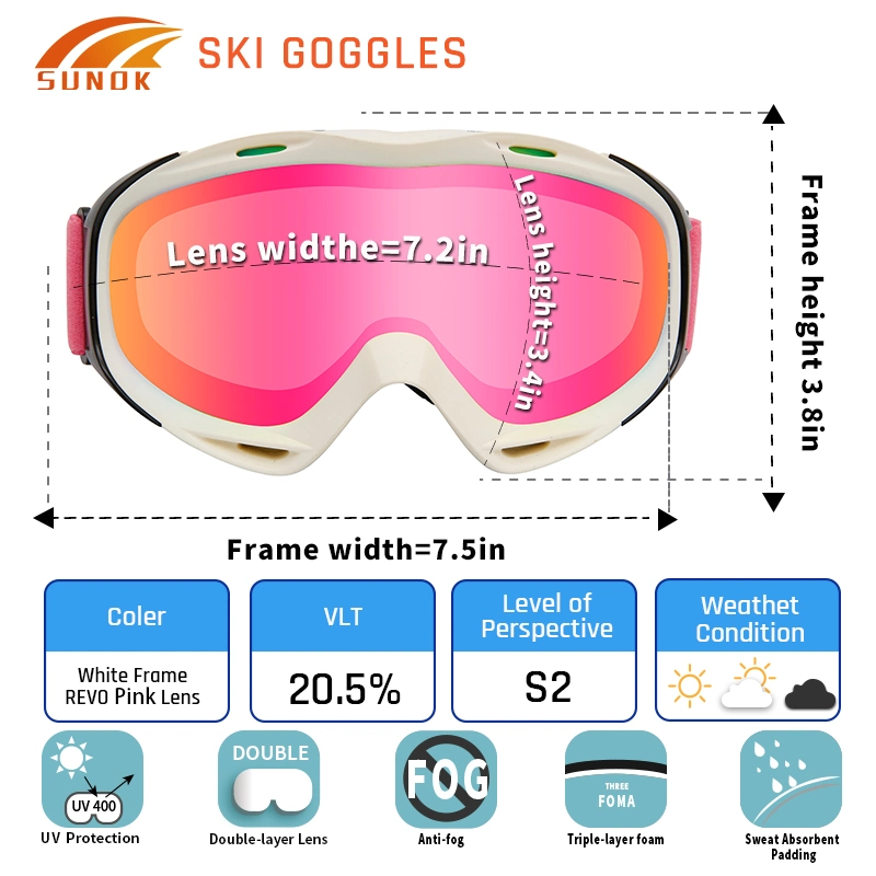 Trending High End 2021 Xiamen 400 UV Ski Double Goggle Lens