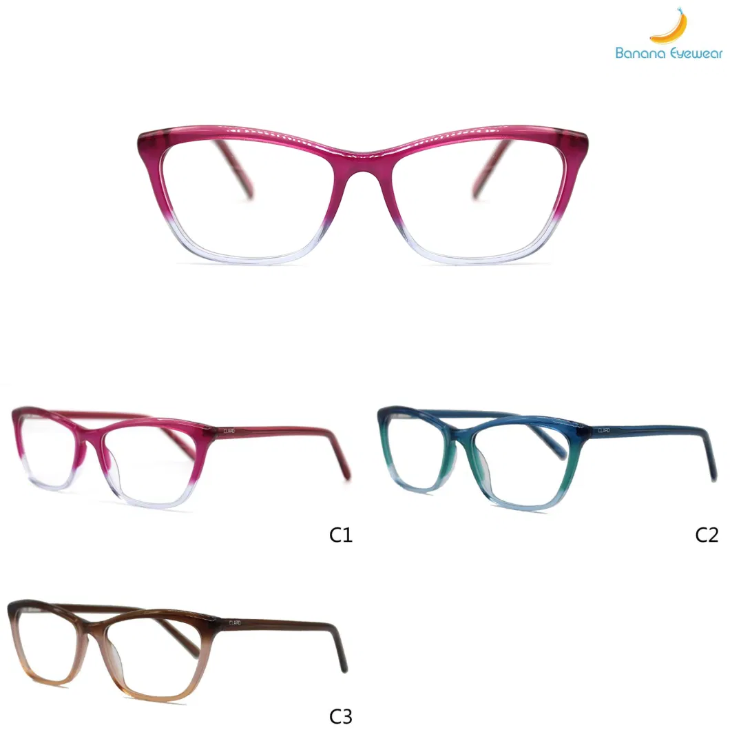 Fashion Cat Eye Women Graduated Acetate Optical Eyewear