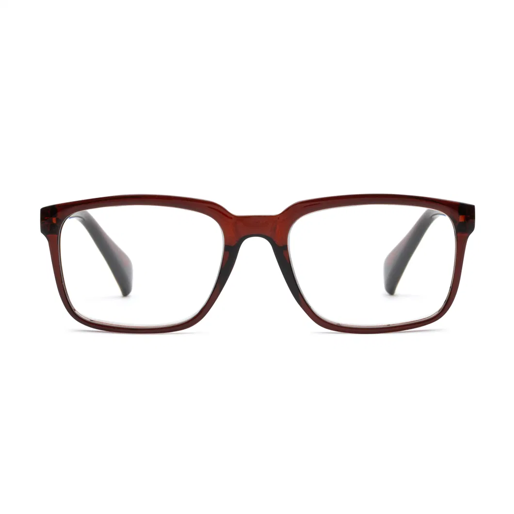 Manufacturier Square Frame Blue Light Block Eyewear Glasses Flexible Hinge Custom Brand PC Competitive Reading Glasses (WP21037B)