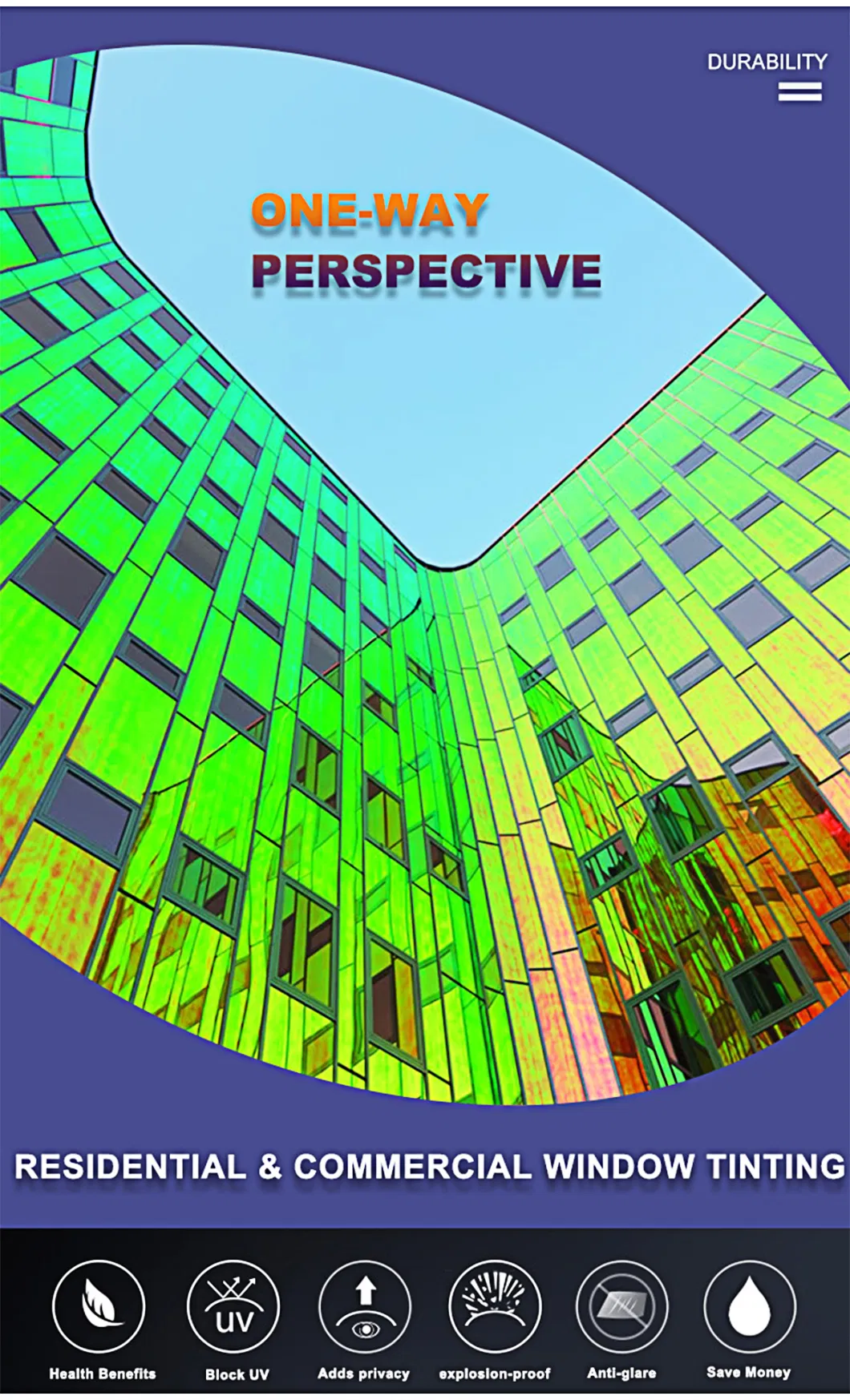 1.38*30m Wholesale Price Photochromic Dichroic Rainbow Decorative Colorful Tint Building Glass Film