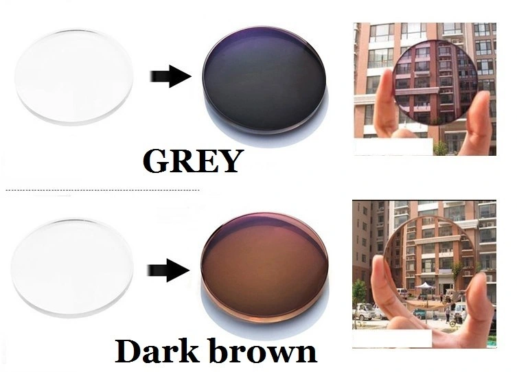 1.61 Ultra-Thin Mr-8 Photochromic Brown UV Protection Optical Lens