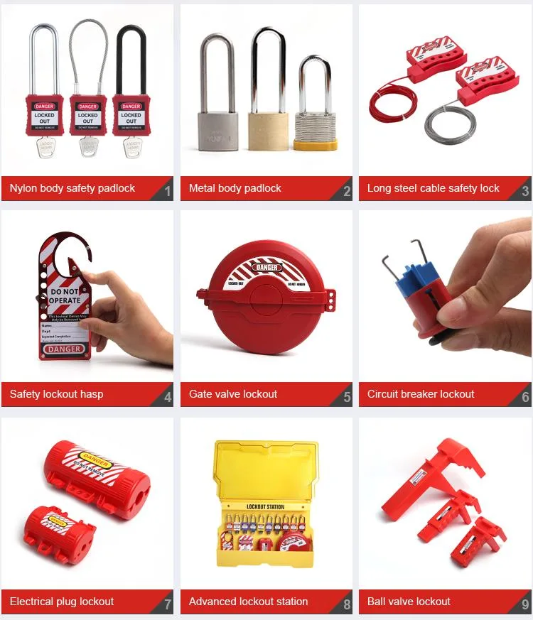 Lockout Tagout Cable Lock, Adjustable Steel Vinyl Coated Cable Lockout