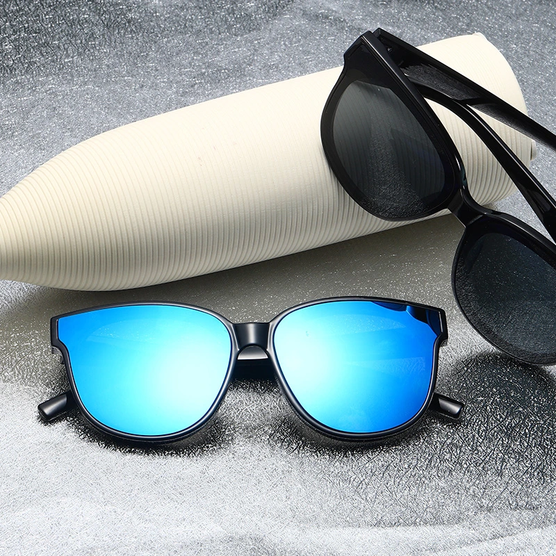 Manufacturer Sells Men Mirrored and Polarized Flat Lenses with Lightweight PC Frame Cat Eye Factory Sunglasses