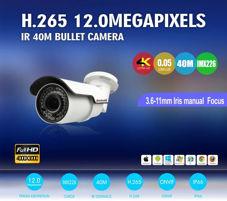 4K Sony Best Home Security Camera CMOS Sony226 Bullet 12MP Camera