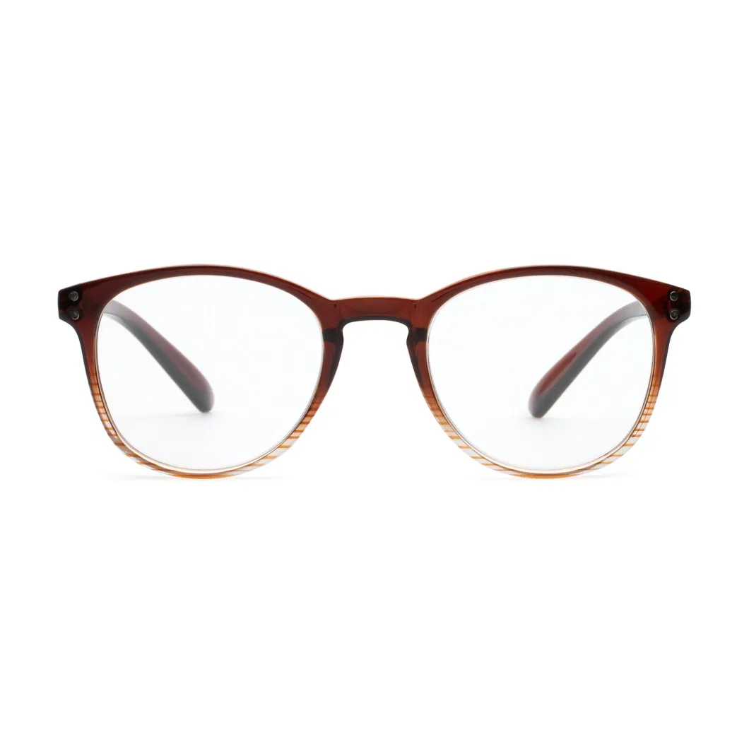 Custom Gradient Circle Frame Unisex Eyewear Glasses High Quality Blue Light Block PC Competitive Reading Glasses (WP21007)