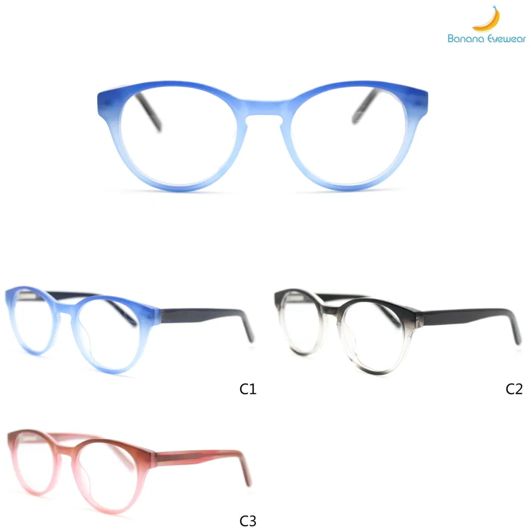 Graduated Blue Fashion Acetate Model for Optical Frame Spectacle Wholesale Eyewear