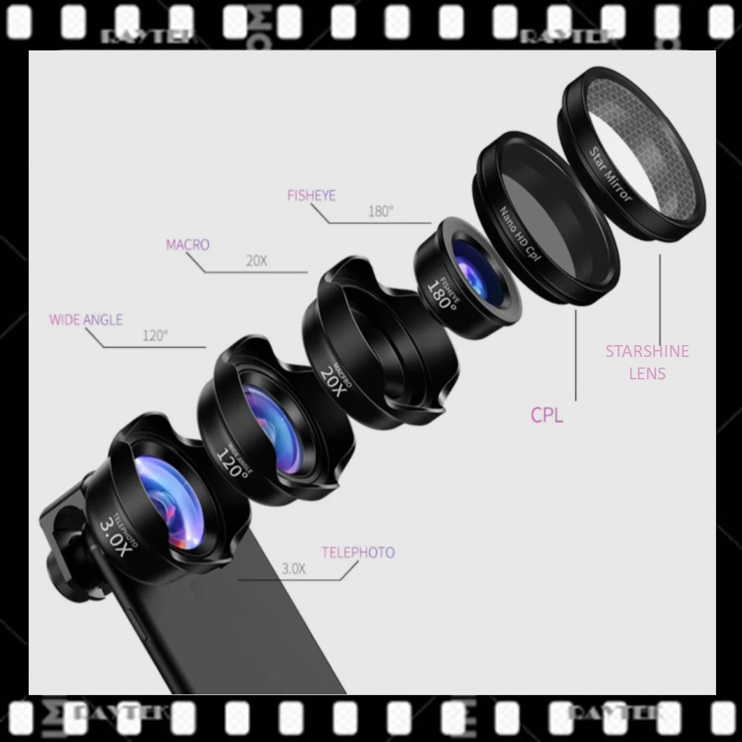 Phone Lens/iPhone Lens/Mobile Lens/Camera Lens/Fisheye Lens/Wide Angle Lens/Macro Lens