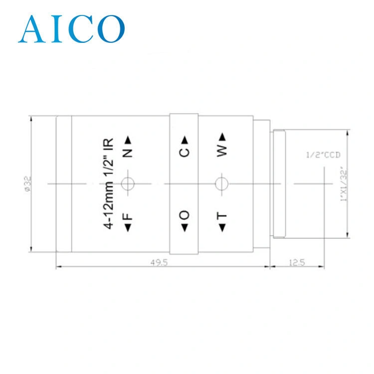 1/2 Inch Image Format 3MP F1.6 Manual Iris Focus 4-12mm CS Mount Varifocal Megapixel Zoom CCTV Lens for 1/2&quot; Sensor