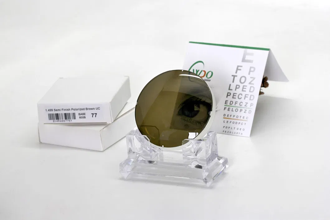 Factory Semi Finished 1.499 Cr39 Uncoated UC Polarized Green Grey Brown Sunlens Lenses Optical Lens