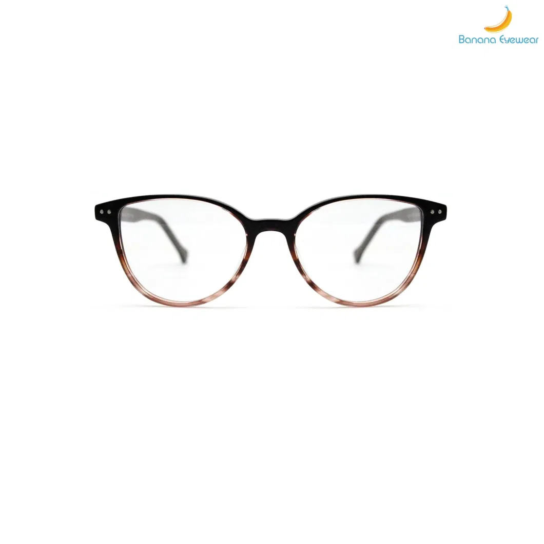 Ba19041 Graduated Brown Acetate Lady Cassual Style Acetate Optical Eyewear