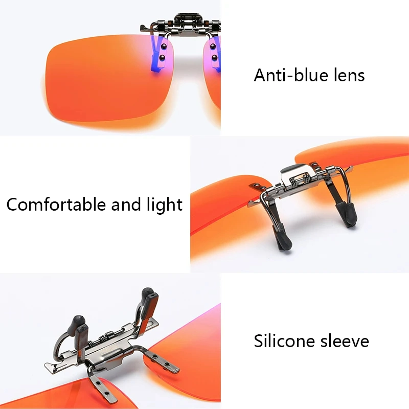Newest High Quality Anti Blue Light Frameless Sun Glasses Cut Lens Square Shades Glasses Clip on Sunglasses
