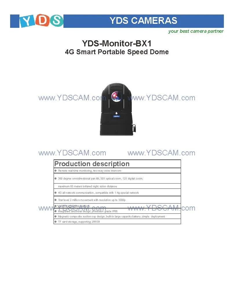 Yds-Monitor-Bx1 4G Smart Portable Speed Dome