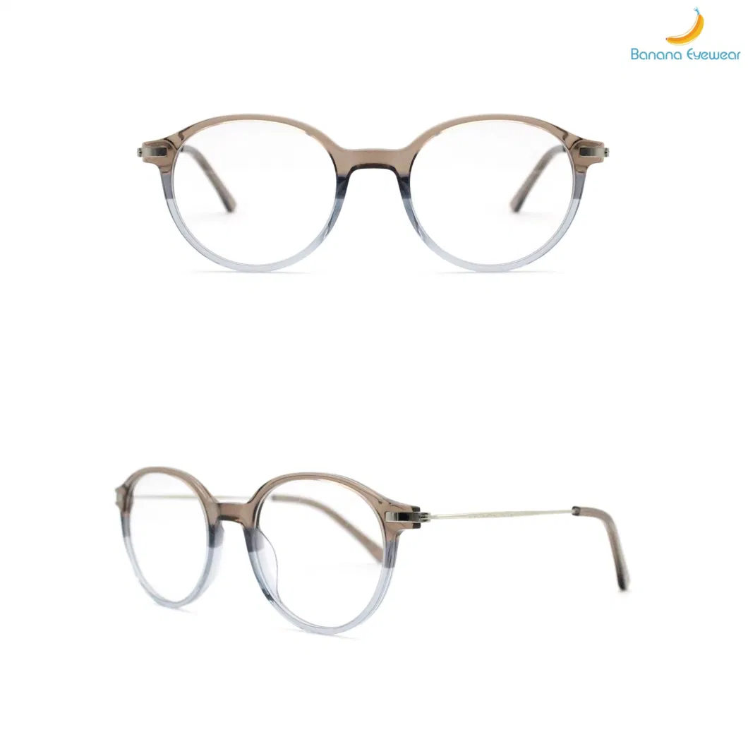 Anti-Blue Light New Glasses Ba19204 Product Popular Wholesale Fashion Graduated Acetate Optical Eyewear