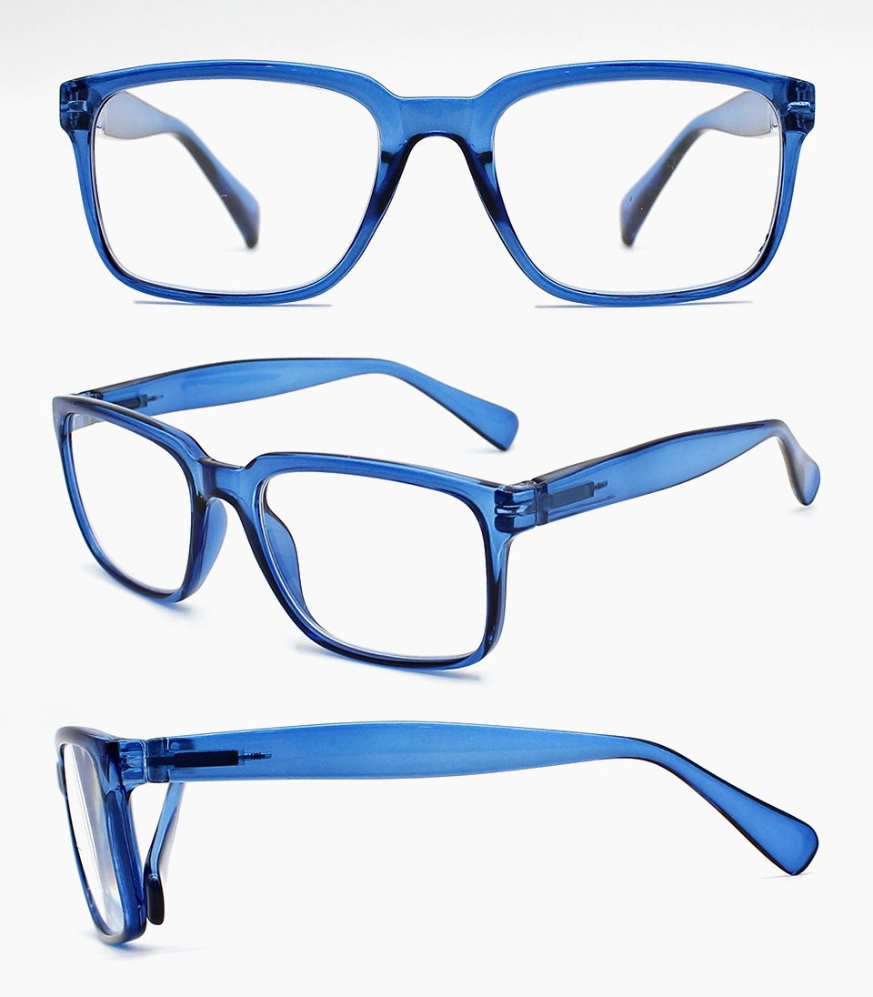 Vintage Square Frame Blue Light Block Optical Reading Glasses Wholesale Spring Temple Unisex PC Reading Glasses (WRP21037)